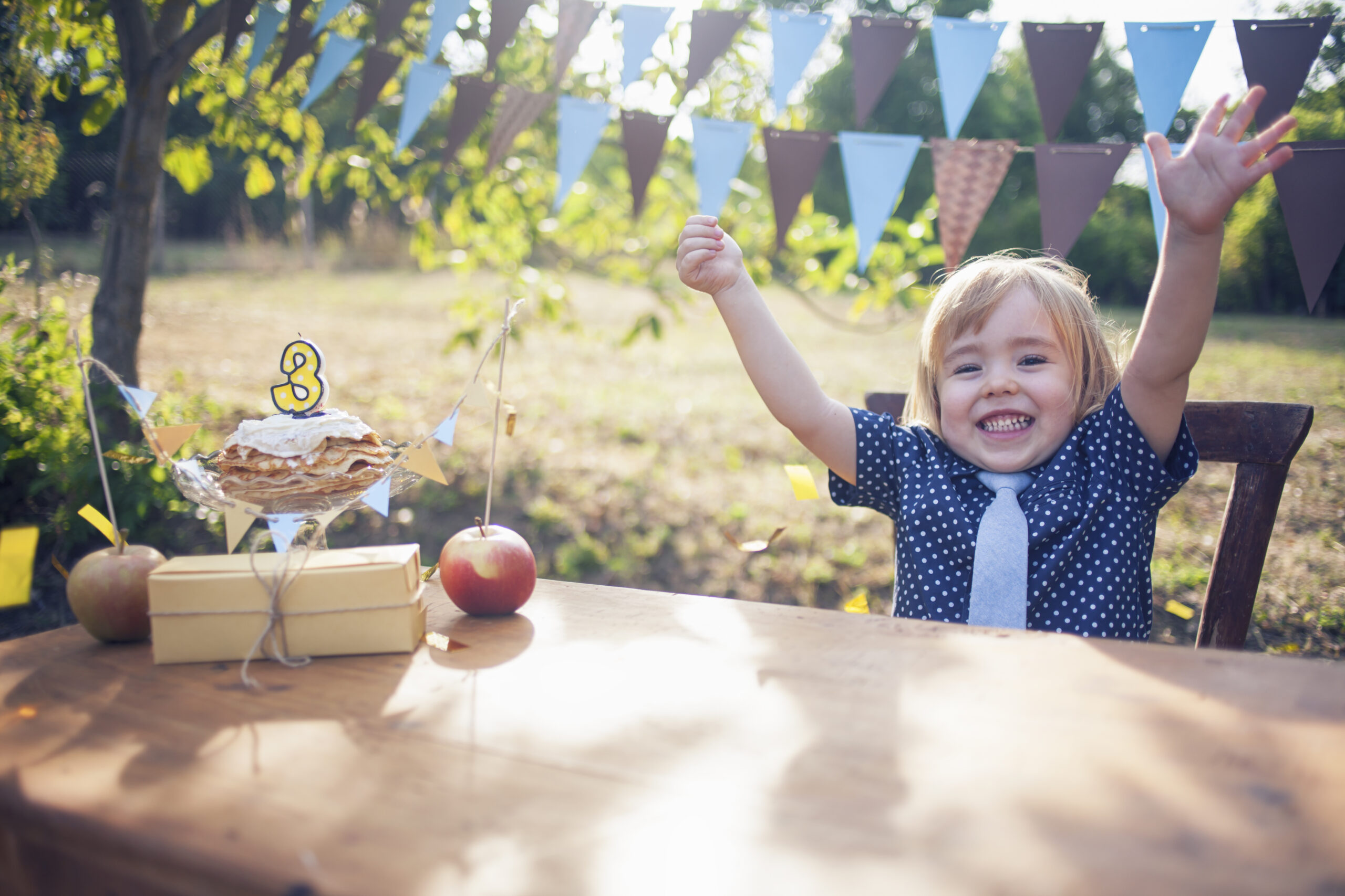 Cute little boy celebrating birthday party
