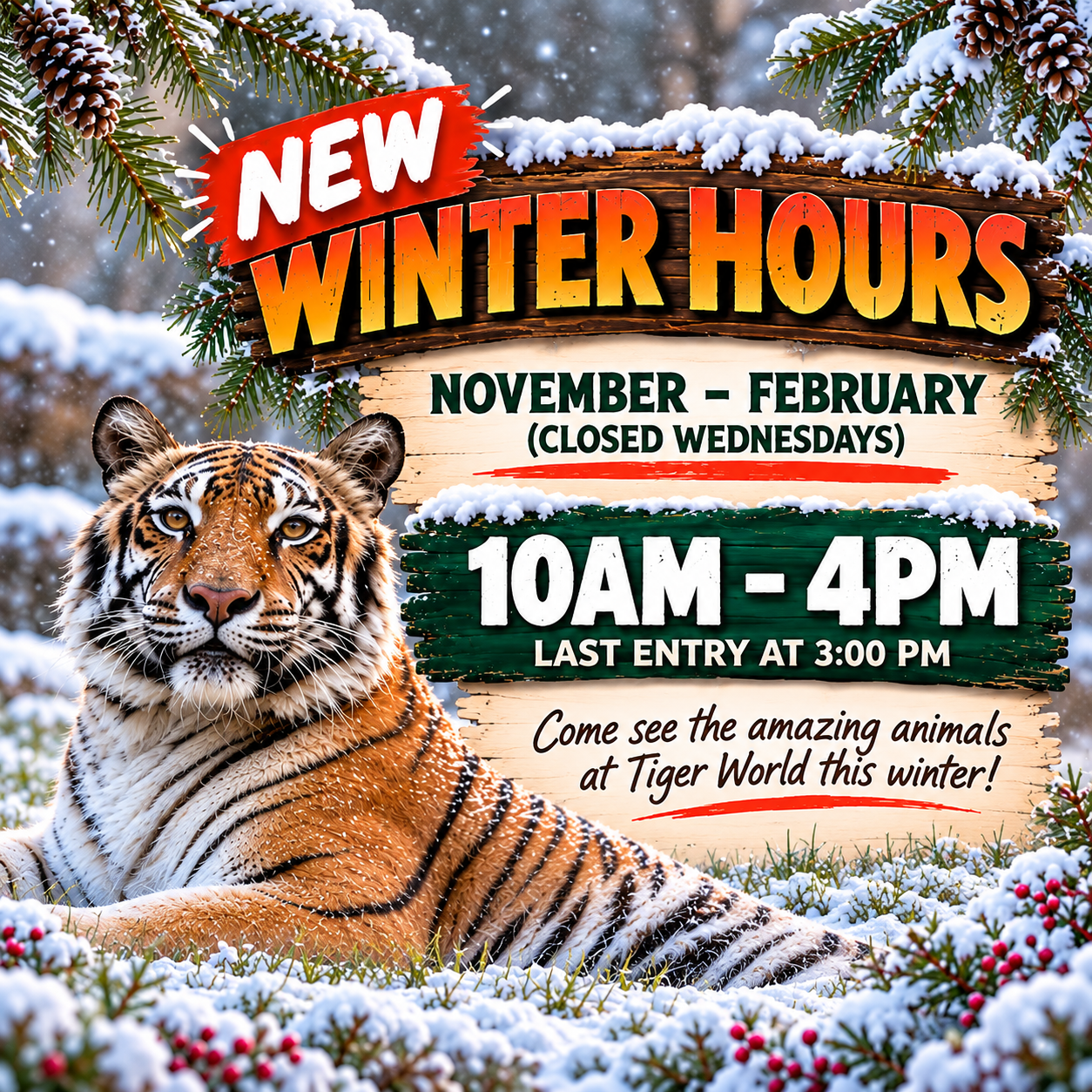 Tiger World Winter Hours
